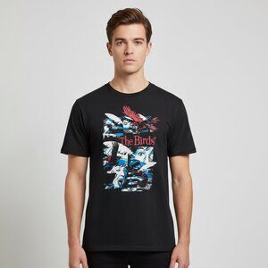 Hitchcock The Birds Graphic T-Shirt XS Alfred Hitchcock Universal Movie Tee